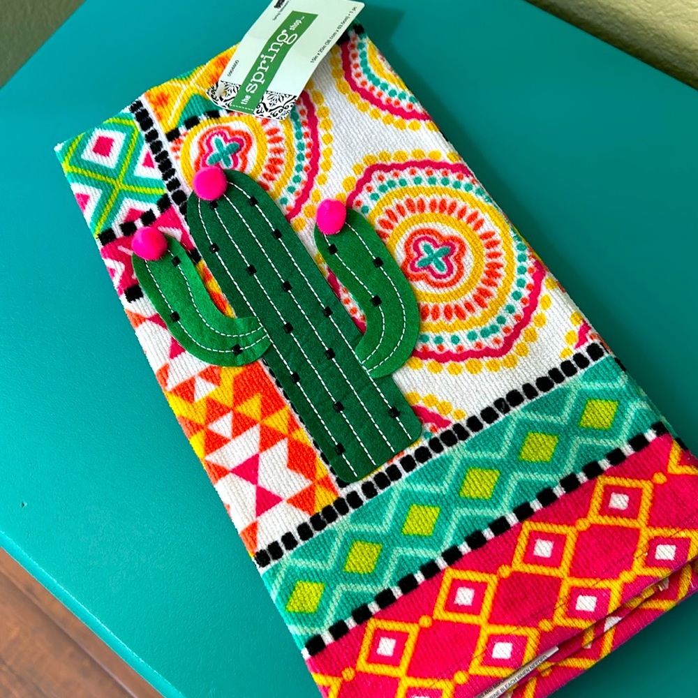 Boho Chic Colorful kitchen or bath hand towel